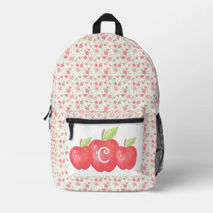 School Crest Grade School Apple Monogram Printed Backpack