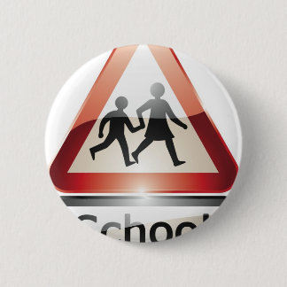 school crossing 6 cm round badge