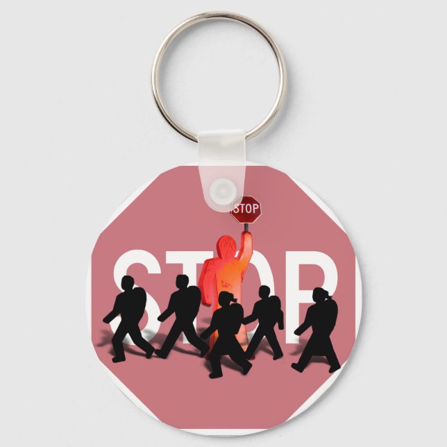School Crossing Guard Key Ring (Front)