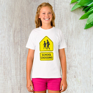 School Crossing Sign Girls T-Shirt