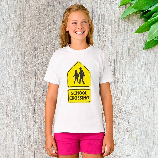 School Crossing Sign Girls T-Shirt (Creator Uploaded)