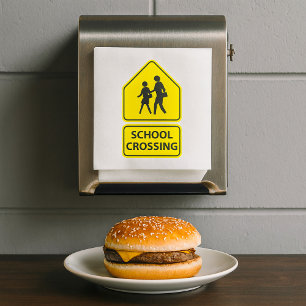 School Crossing Sign Paper Napkins
