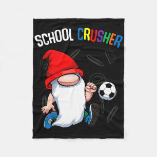 School Crusher Ck To School Cute Gnome Soccer Stud Fleece Blanket