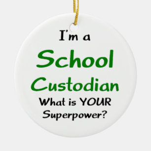 school custodian ceramic tree decoration