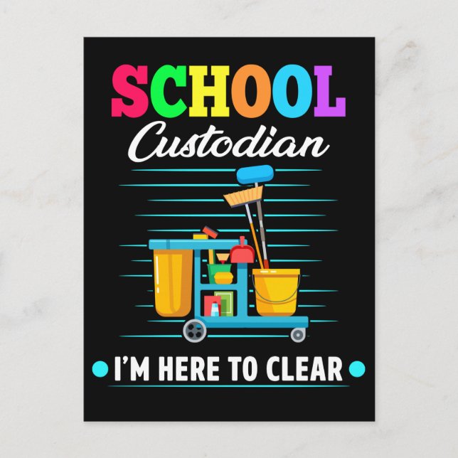 School Custodian Cleaning Janitor Caretaker Postcard (Front)