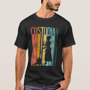 School Custodian Janitor Retro Vintage Female Girl T-Shirt