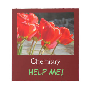 School custom notebooks Chemistry Help Me! Tulips Notepad