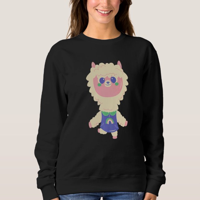 School Day Llama Alpaca Boy Girl Kids Sweatshirt (Front)