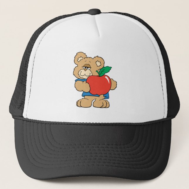 School Days Apple Teddy Bear Trucker Hat (Front)
