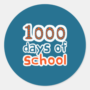 School Days Basketball 1000 Sport 1000th School Da Classic Round Sticker
