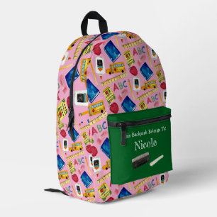 School Days Pattern Printed Backpack