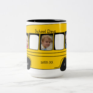 School Days School Bus Photo Two-Tone Coffee Mug