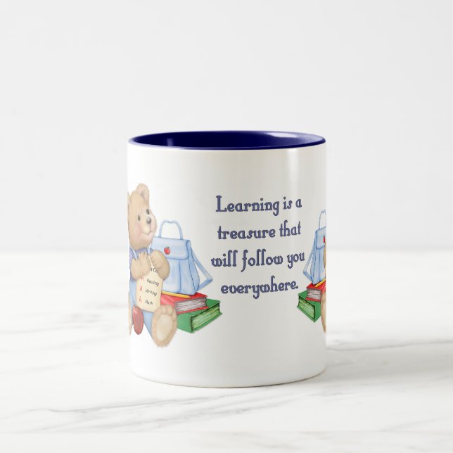 School Days Teddy Two-Tone Coffee Mug (Center)
