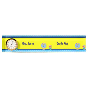 School Days with Teacher Name and Grade Desk Name Nameplate