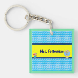 School Days with Teacher Name Key Ring