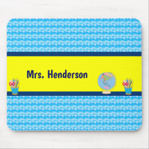 School Days with Teacher Student Name Mouse Pad