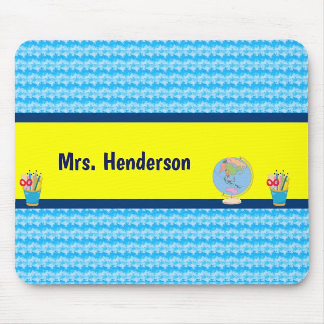 School Days with Teacher Student Name Mouse Pad (Front)