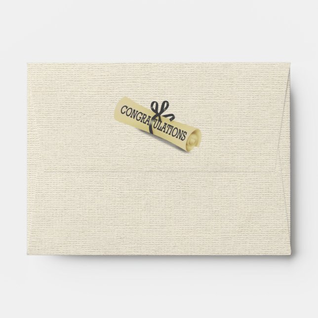 school diploma with black ribbon envelope (Back (Top Flap))