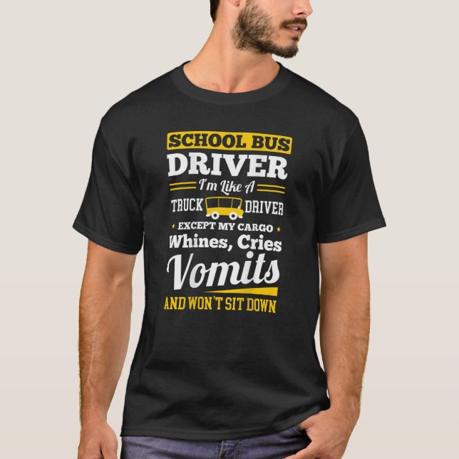 School District Drivers Yellow Shuttle Bus Drivers T-Shirt (Front)