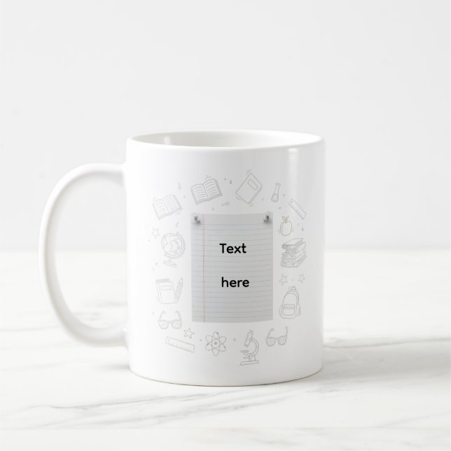 School Doodle Notebook Design Teacher Gift Coffee Mug (Left)