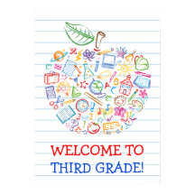 School Doodles Teachers Apple Poster
