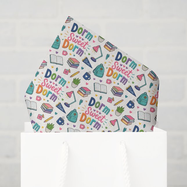 School Dorm Decoupage Tissue, College Move-In Tissue Paper (Gift Bag)