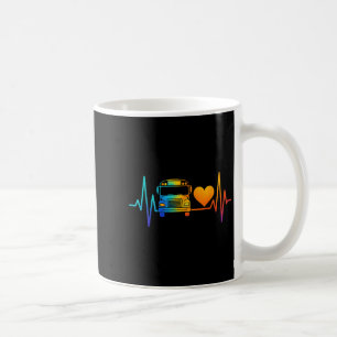 School Driver Monitor School Bus Heartbeat Rainbow Coffee Mug