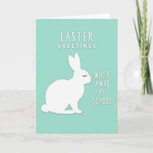 School Easter Rabbit Greetings Card