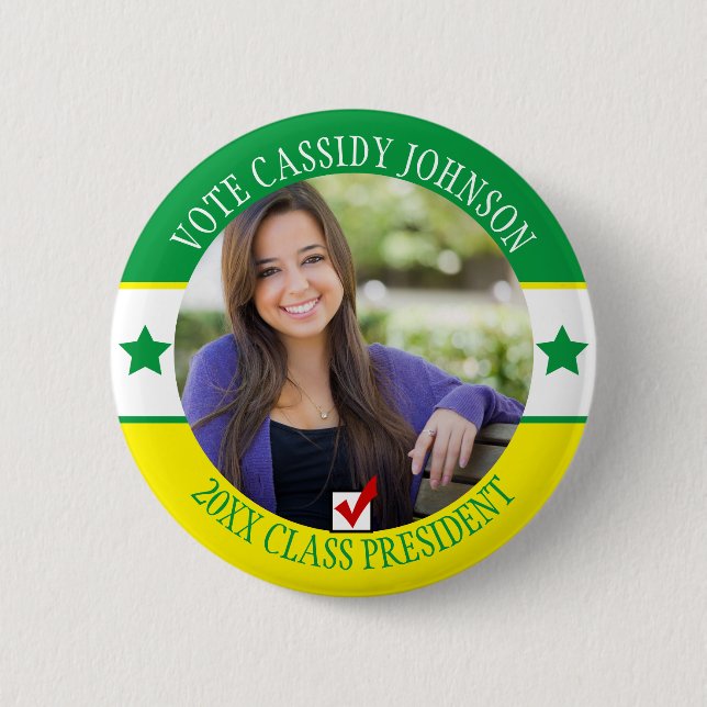 School Election Campaign Student Body Vote 6 Cm Round Badge (Front)