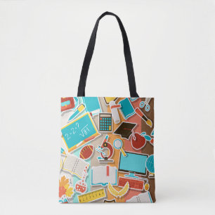 School Equipment Icons Tote Bag