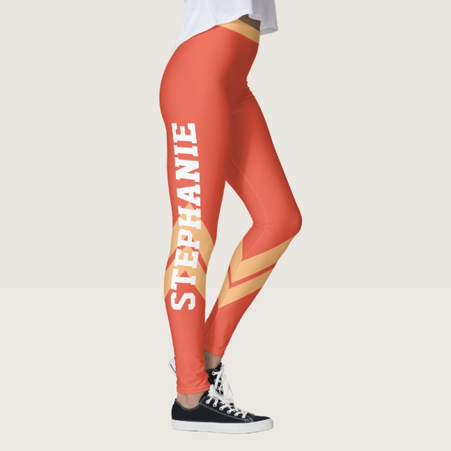 School Event Orange Personalised Leggings (Right)