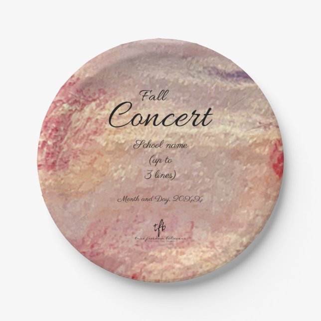 School Fall Concert I Personalised Paper Plate (Front)
