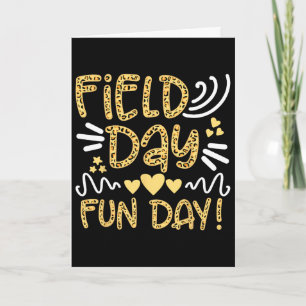 School Field Day Fun Leopard Field Day Teacher Kid Card