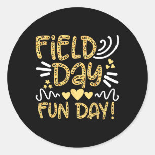 School Field Day Fun Leopard Field Day Teacher Kid Classic Round Sticker