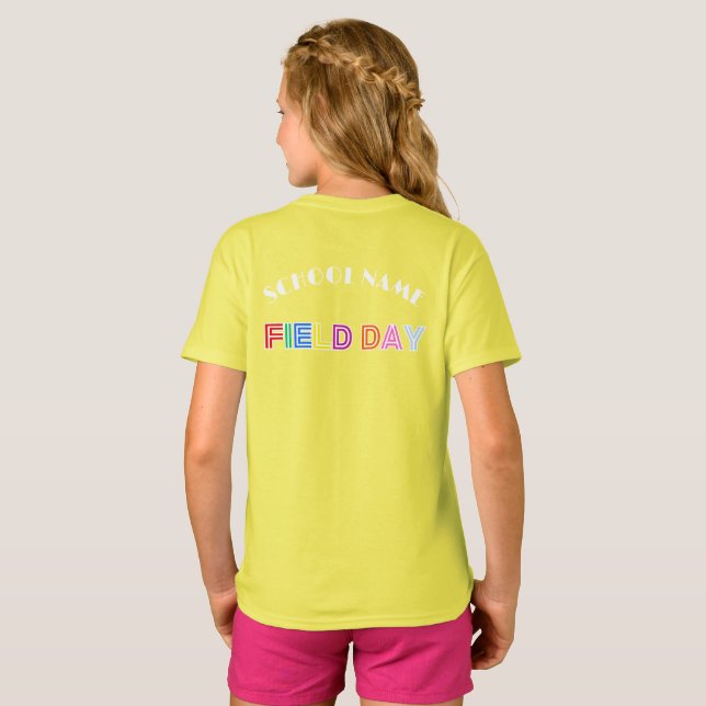 School field day yellow colour Team Cheer Squad T-Shirt (Back Full)