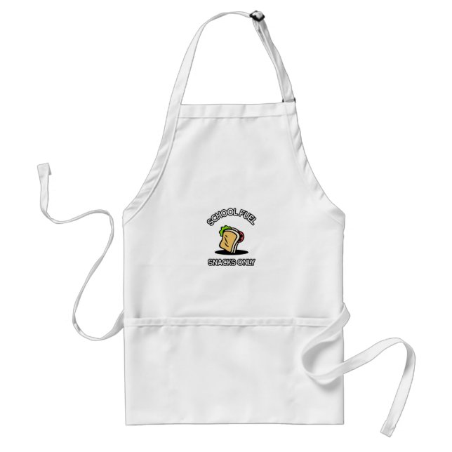 School fuel snacks only-school lunch break tshirt standard apron (Front)