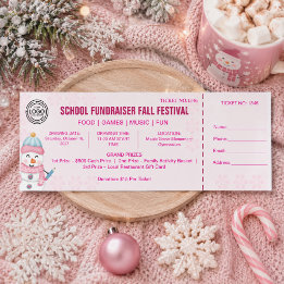 School Fundraiser Holiday Winter Snow Event Pink