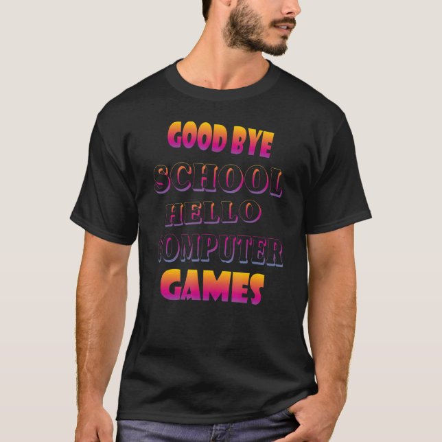School Gamer Computer Games T-Shirt (Front)