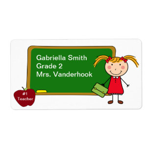 School Girl Book Labels