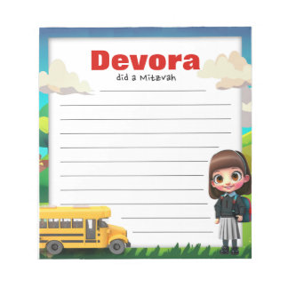 School girl Mitzva note