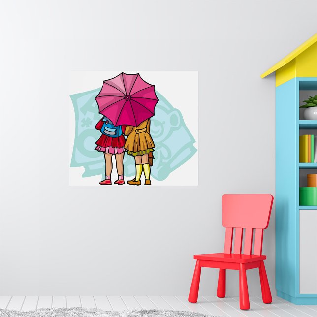 School Girls Under An Umbrella Poster (Creator Uploaded)