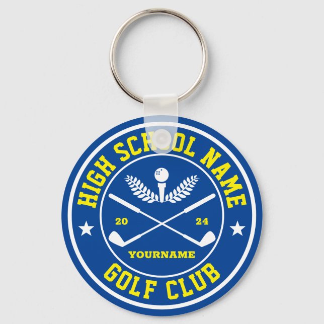 School Golf Club Golfing Team Personalised Sports Key Ring (Front)