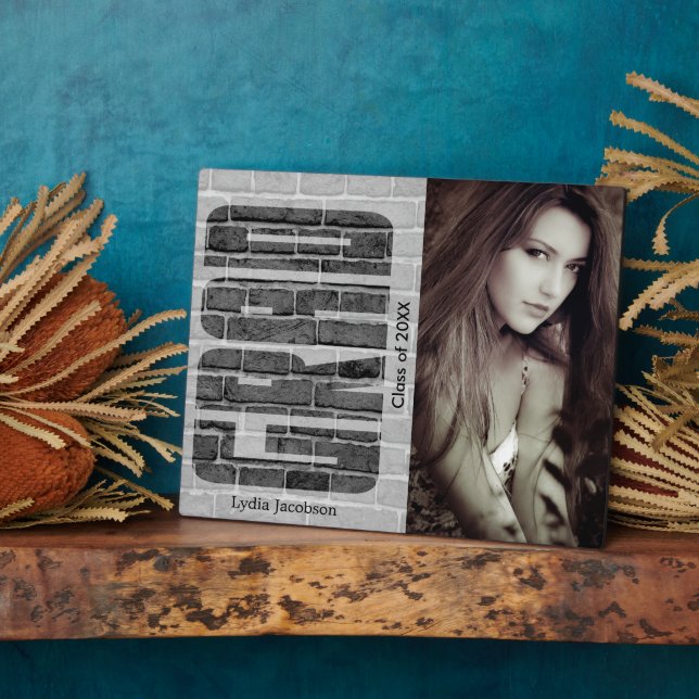 School Grad -  Photo and Text Plaque (Side)