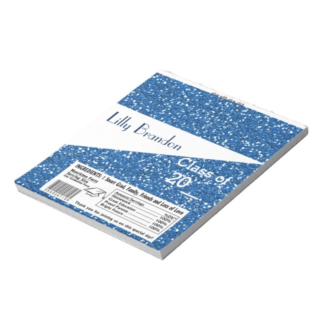 School Graduation Candy Bar Wrapper Party Favour Notepad (Rotated)