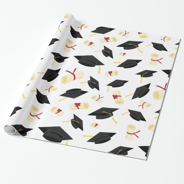 School Graduation Congratulations Wrapping Paper (Unrolled)