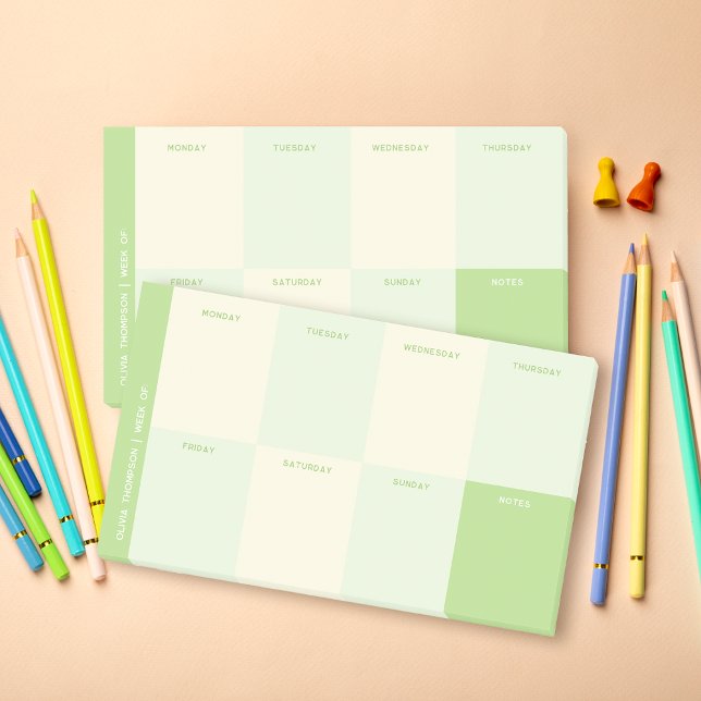 School Green Weekly Planner Post-it Notes (Creator Uploaded)