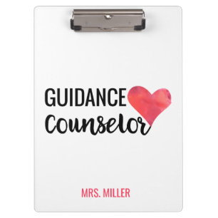 School Guidance Counsellor Personalised Typography Clipboard