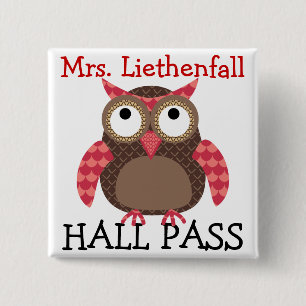 School Hall Pass - SRF 15 Cm Square Badge