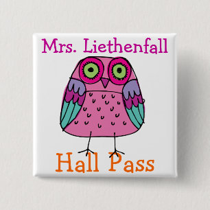 School Hall Pass - SRF 15 Cm Square Badge