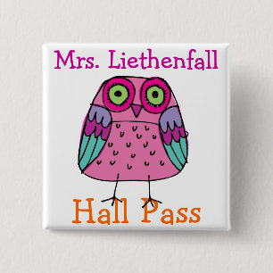 School Hall Pass - SRF 15 Cm Square Badge